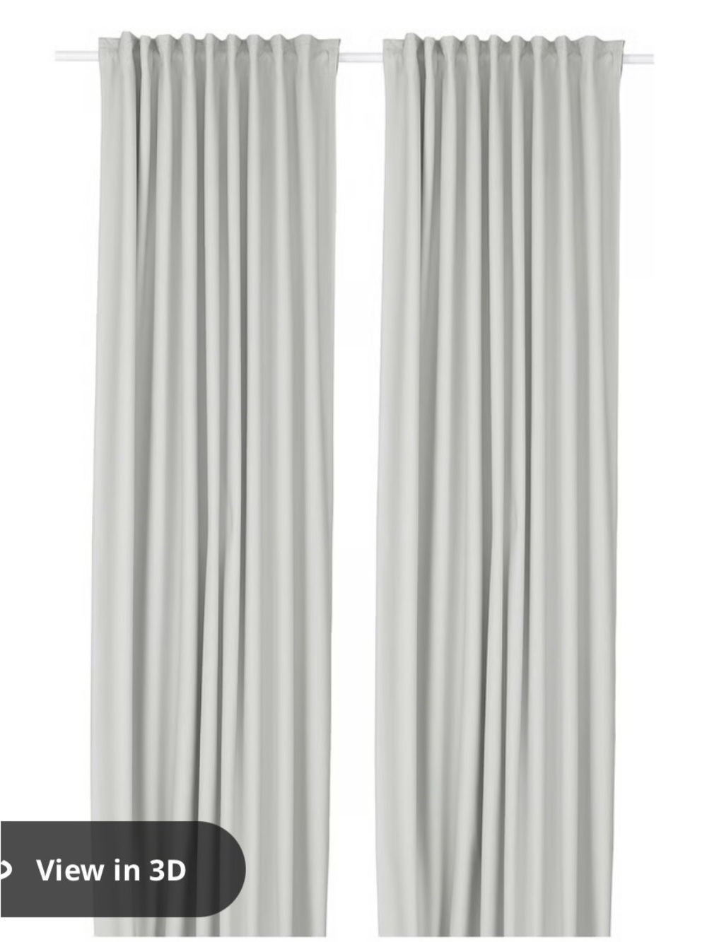 IKEA KORGMOTT Black-out curtains, 1 pair, white/with heading tape, 57x84 "